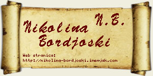 Nikolina Borđoški vizit kartica